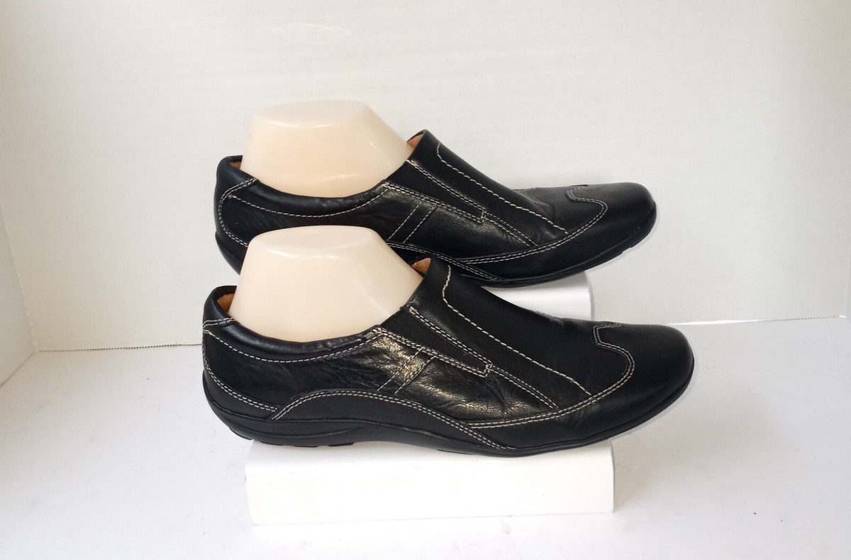 Natural Soul by Naturalizer Flor Black Leather Driving Shoe Women US 10M B#1