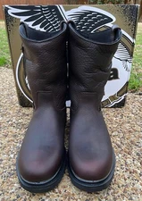 New Mens Georgia Boot Brown Leather Suspension Wedge EH Work Boots GB00487