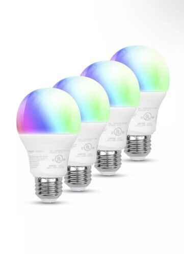 Amazon Smart A19 LED Light Bulb, Color Changing, 9W/60W, Wi-Fi Alexa - 4 PACK