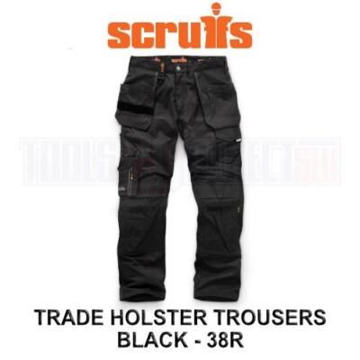 Scruffs Workshop Trade Holster Durable Trouser Black Size 38R - T55217