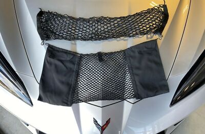 Front & Back Trunk Envelope Style Mesh Cargo Net For CHEVY CORVETTE C8 2020-2024