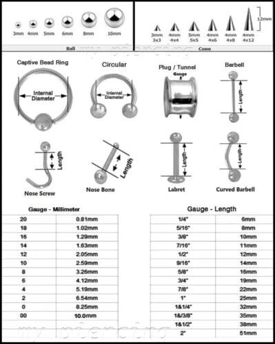 2x Grado Implante Titanio Roscado Internamente Herradura Orejas Circulares Labio Tabique Foto 4 de 4