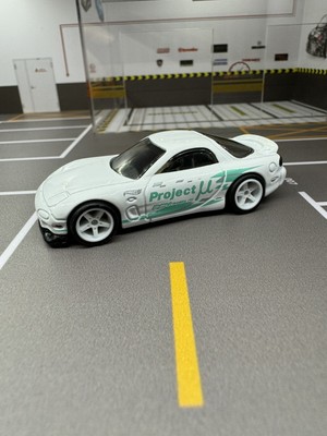 Hot Wheels 2024 '95 Mazda RX-7 White, Custom Wheel Swap