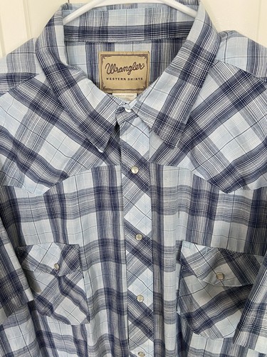 Wrangler Western Style Short Sleeve Button Up Shirt Snap Buttons Size 3XL - Picture 5 of 10