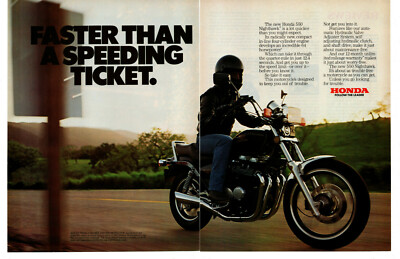 1983 HONDA 550 NIGHTHAWK MOTORCYCLE ~ ORIGINAL 2-PAGE PRINT AD
