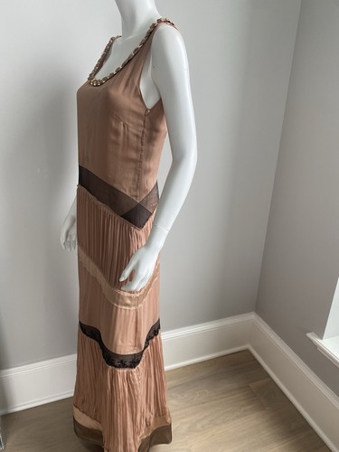 Alberta Ferretti dusty pink silk chiffon gown NEW 40 or 4 long dress - Picture 7 of 13