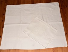 2 Alte Paradekissen Kopfkissen Kissenbezüge mit Häkelspitze (4870)