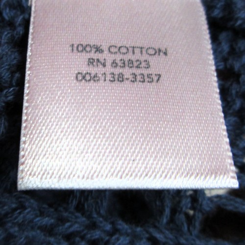 CJ Banks Sweater Blue Ombre Pointelle Knit Women 2X Cotton Crochet Lace 42" bust - Picture 4 of 22