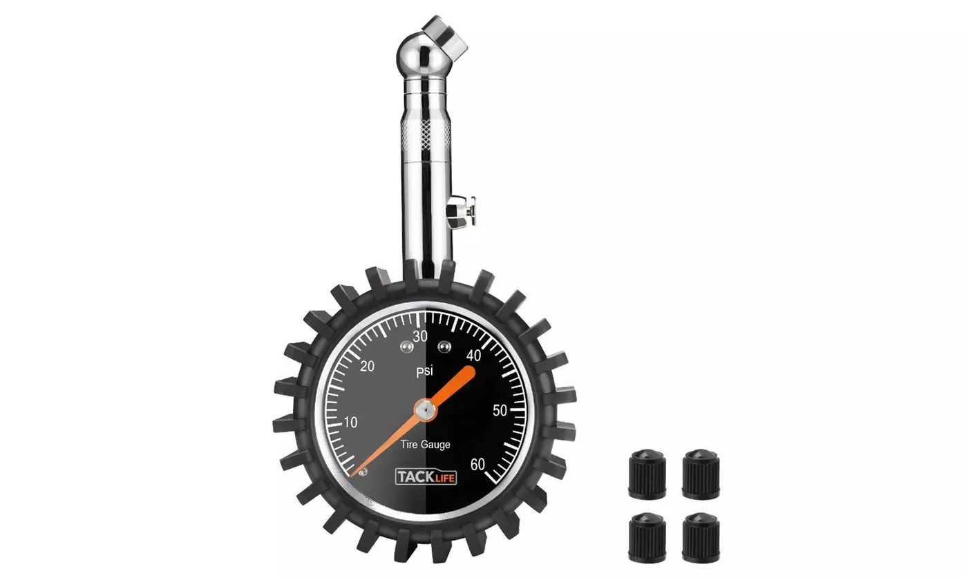 TACKLIFE TPS02S Tire Pressure Gauge, 60PSI Heavy Duty Mechanical Tire