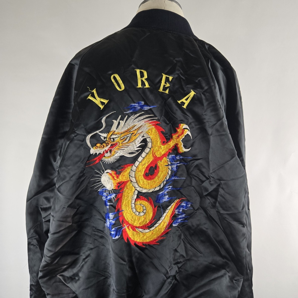 Vintage 80's Korea Souvenir Satin Bomber Sukajan Jacket Dragon Embroidered | eBay Vintage 80's Korea Souvenir Satin Bomber Sukajan Jacket Dragon Embroidered | eBay