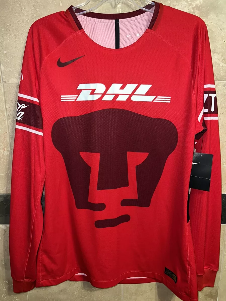 Mens NIKE PUMAS UNAM Long Sleeve Soccer jersey Shirt L Large