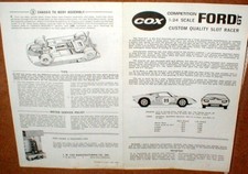 Cox Ford GT 1/24 Scale Slot Car Racer Assembly Instruction Sheet Only PHOTOCOPY