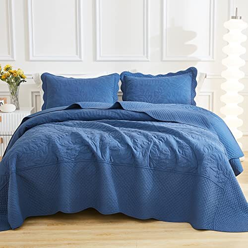 3Piece 100 Cotton Oversized Bedspread Set Queen (100"x106") Midtone