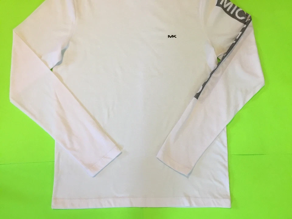 Camiseta de hombre MICHAEL KORS manga larga talla MEDIANA blanca con negro 100 % algodón Foto 3 de 4