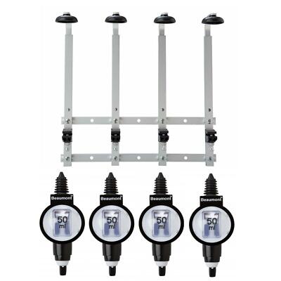 Beaumont 4 x 50ml Metrix SL Bar Optic Spiritus Measure & 70cl/1L Wandhalterungen
