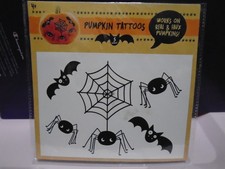 NEW HALLOWEEN PUMPKIN TATTOOS SPIDERS BATS 5-COUNT FOR REAL FAUX PUMPKINS