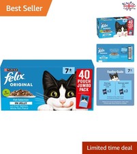 Nutritious 3.4Kg Senior Cat Food - Fish Selection in Pouch, Omega-6 Rich 5.29 per kilo