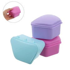 6 Pcs Denture Retainer Box Braces Storage Container Holders for Cleaning