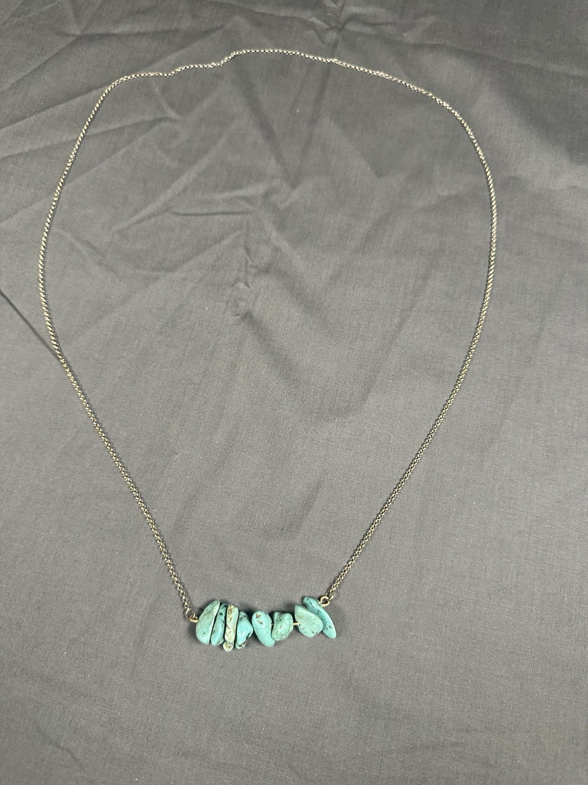 Turquoise Irregular Gemstone Stack Necklace - image 2