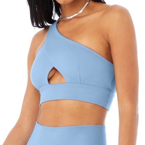 ALO Yoga Diagonal Flex Bra Tile Blue Medium
