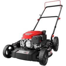 Gas Lawn Mower 21 Inch 144cc 2-in-1 Mulching Foldable Handles AMERISUN Engine