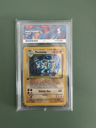 Base Set Machamp 1st Edition Holo 8/102 Ace Graded 5