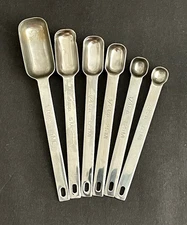 ENDURANCE 18/8 Stainless Steel SET OF 6 Narrow Fit Spice Jar MEASURING SPOONS