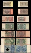 7 x Reichsbanknoten 1 Rentenmark 1937 bis 100 Reichsmark 1935 Konvolut