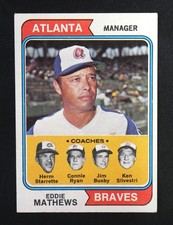 1974 TOPPS EDDIE MATHEWS Baseball Card #634