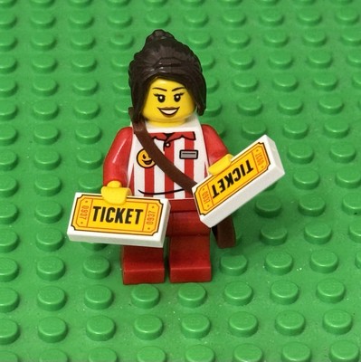 Lego BAM City Street Country Fair Amusement Park Girl Ticket Seller Mini Figure