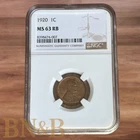 1920 Lincoln Wheat Penny NGC MS63RB