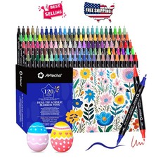 Acrylic Paint Markers Set 120 Colors Fine Brush Tip for Paper Canvas Projects