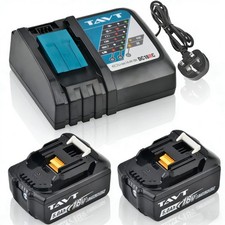 2Pcs 18V BL1850 Battery with DC18RC Charger Compatible with Makita 18V Battery