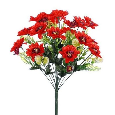 Künstlicher Blumenstrauch - 50 cm stachelige Dahlie rot