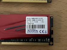 ADATA DDR3 SDRAM 8 GB Capacity per Module RAM 2 Modules for sale