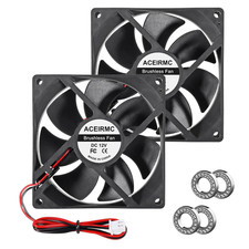 2Pcs 9225 92Mm X 25Mm 12V DC Brushless Computer Case Fan 12 Volt 2Pin Dual Ball