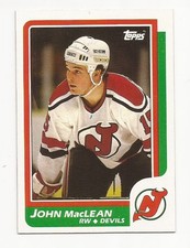 1986-87 Topps Hockey New Jersey Devils John MacLean Card #37 1986-87 Topps Hockey New Jersey Devils John MacLean Card #37