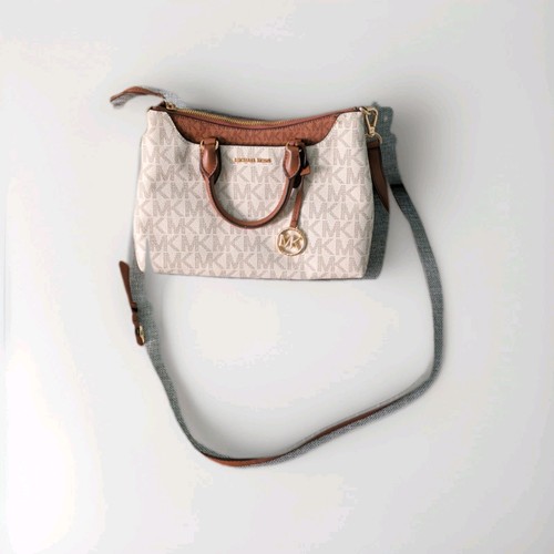 Michael Kors Austen Small Satchel Signature Crossbody Vanilla