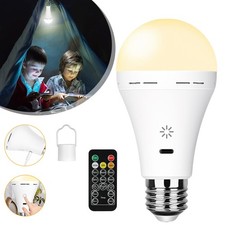 Rechargeable Light Bulb Dimmable LED Bulb w/ Remote Control 3 Color Temperatures