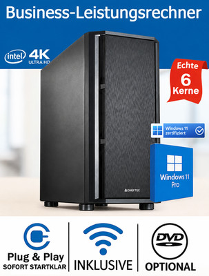 Intel I7 6x4,6GHz Windows 11 Pro PC Office 32GB DDR4 500GB/ 1TB SSD (DVD)-WLAN