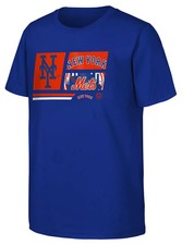 NEW YORK METS MLB TEAM APPAREL YOUTH MULTI HIT SHORT SLEEVE SHIRT L 14-16