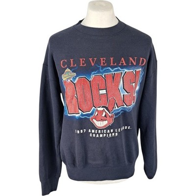 Nutmeg Mills Sweatshirt Medium Herren Blau Vintage Cleveland World Series 1997