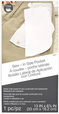 Dritz Clothing Care 82407 Sew-In Side Pocket , White