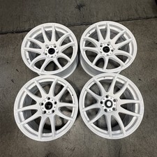 Used 17x9 Vors TR4 5x114.3 30 73.1 White Wheels set-4
