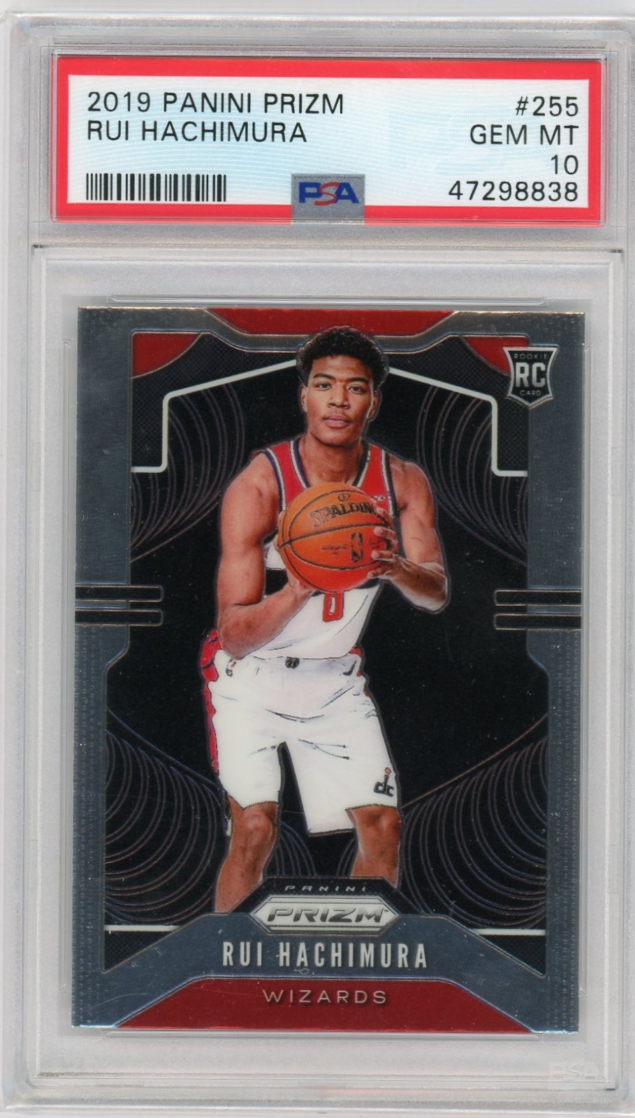 2019 PANINI PRIZM #255 RUI HACHIMURA RC ROOKIE PSA 10