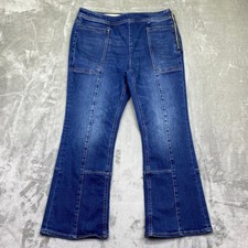 Pilcro Letterpress Anthropologie Flare Jeans Blue Wash High Rise Zip Fly Size 31