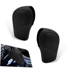 Car Gear Shift Knob Cover, Anti-Slip Scratch-Resistant Auto Knob 2 PCS Black