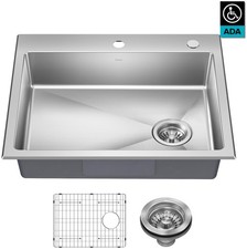 Kraus KHT641-25-5.5 Fairlane 25" Drop In Single Basin Stainless - Stainless