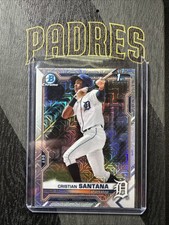 2021 Bowman Chrome Cristian Santana #BCP-186 Mega box Mojo Refractor Tigers