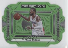 2020-21 Panini Obsidian Eclipse Electric Etch Green Flood Paul George #7 7y2